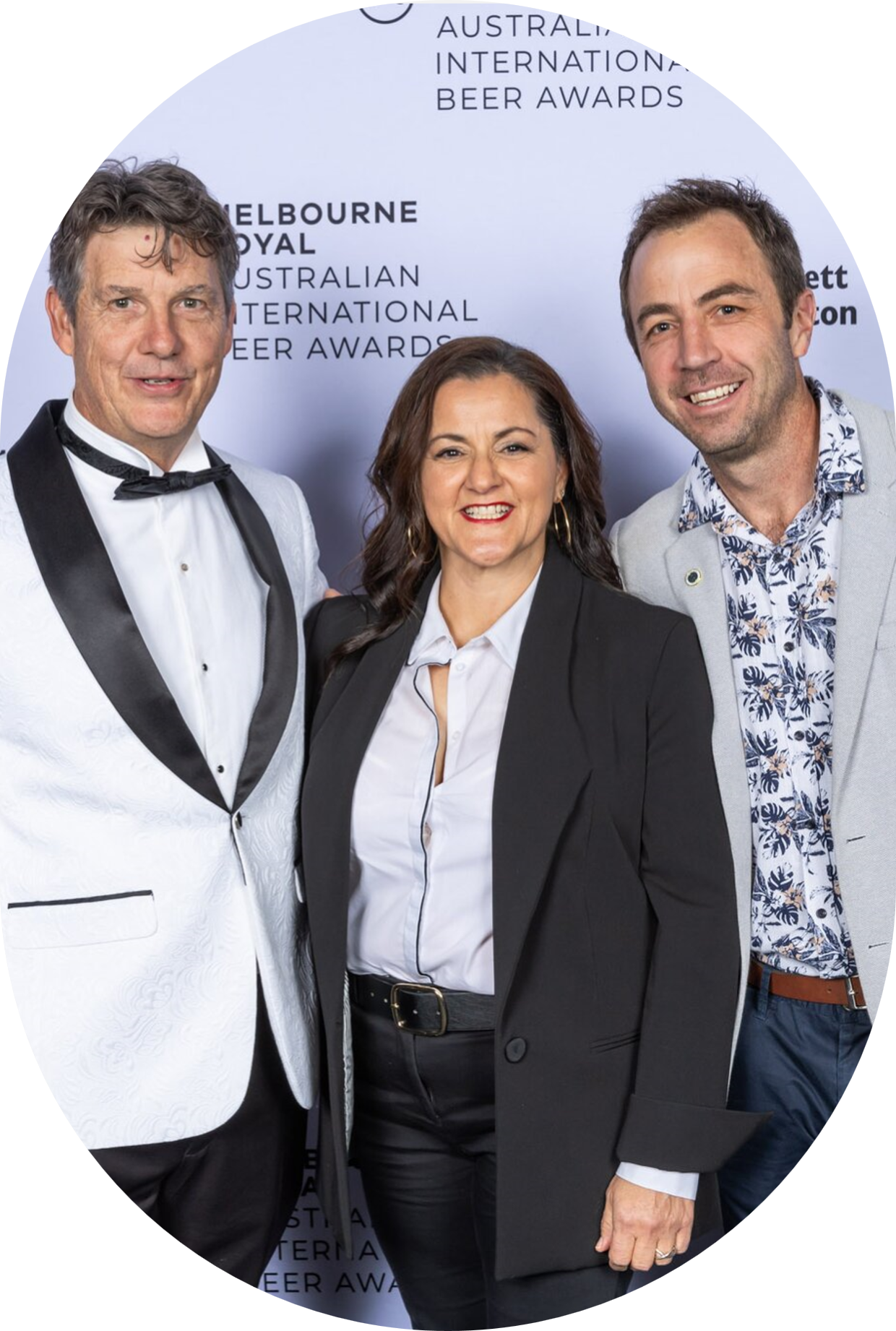 Pictured: Warren Pawsey, Tina Panoutsos and Justin Fox at the Melbourne Royal Australian International Beer Awards